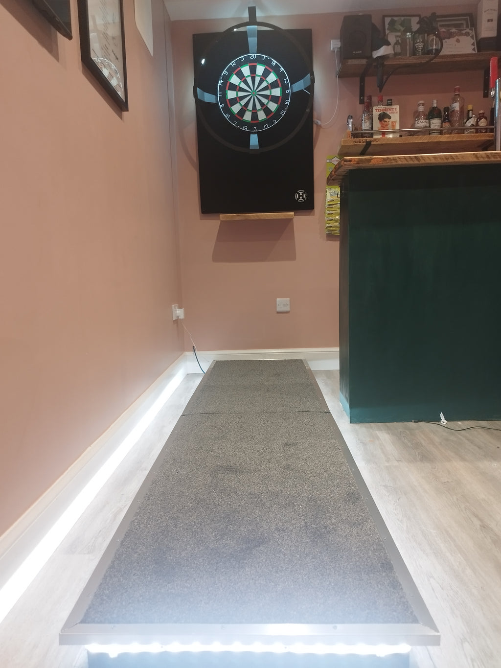 Handmade Raised Darts Oche - Foldable Solid Wood Design